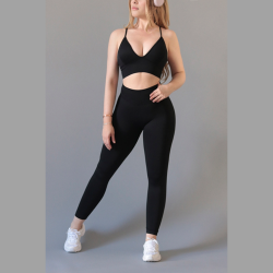 CONJUNTO DEPORTIVO PUSH UP GALA FITFER GYM YOGA NEGRO