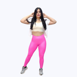 LEGGINGS FITFER ROSA NEON CALIDAD PREMIUM GYM FITNESS